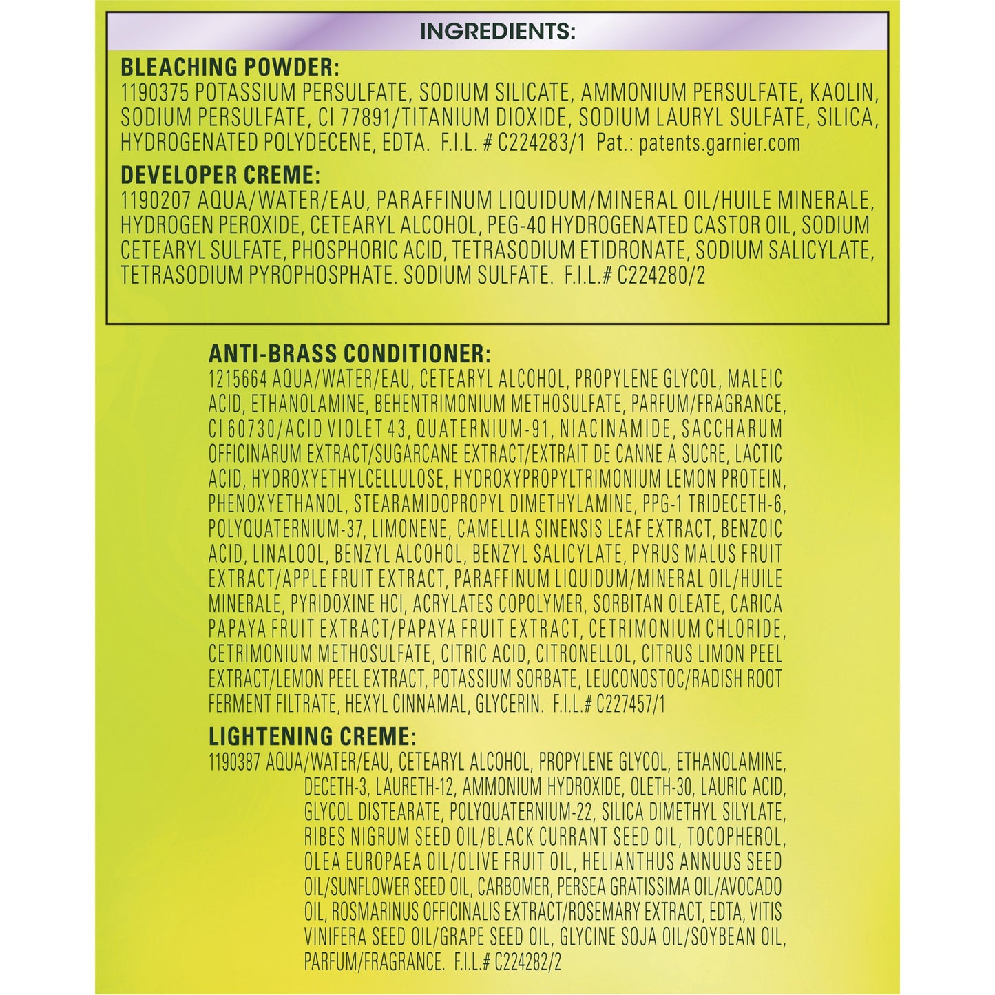 Garnier Nutrisse Ultra Color Maximum Lightening Bleach with Fortifying Anti-Brass Conditioner Mascarpone Creme PL2