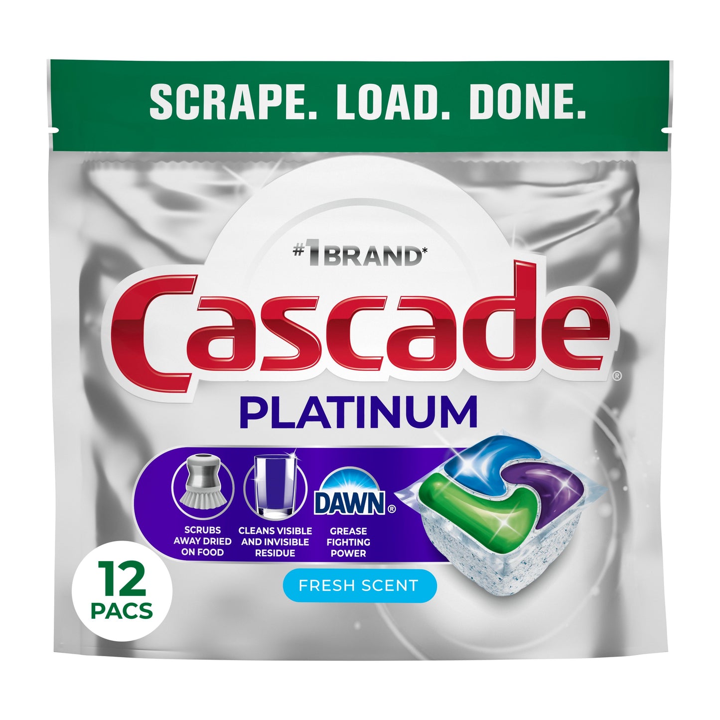 Cascade Platinum Dishwasher Pods, Fresh Scent