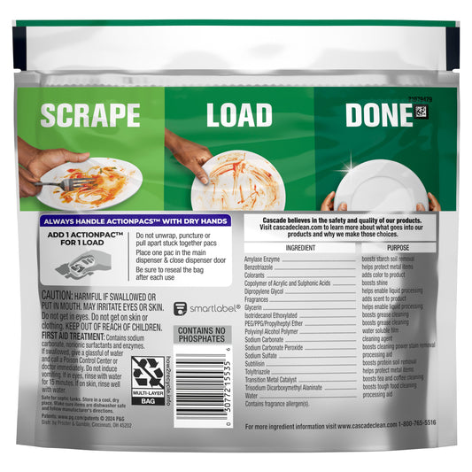 Cascade Platinum Dishwasher Pods, Fresh Scent