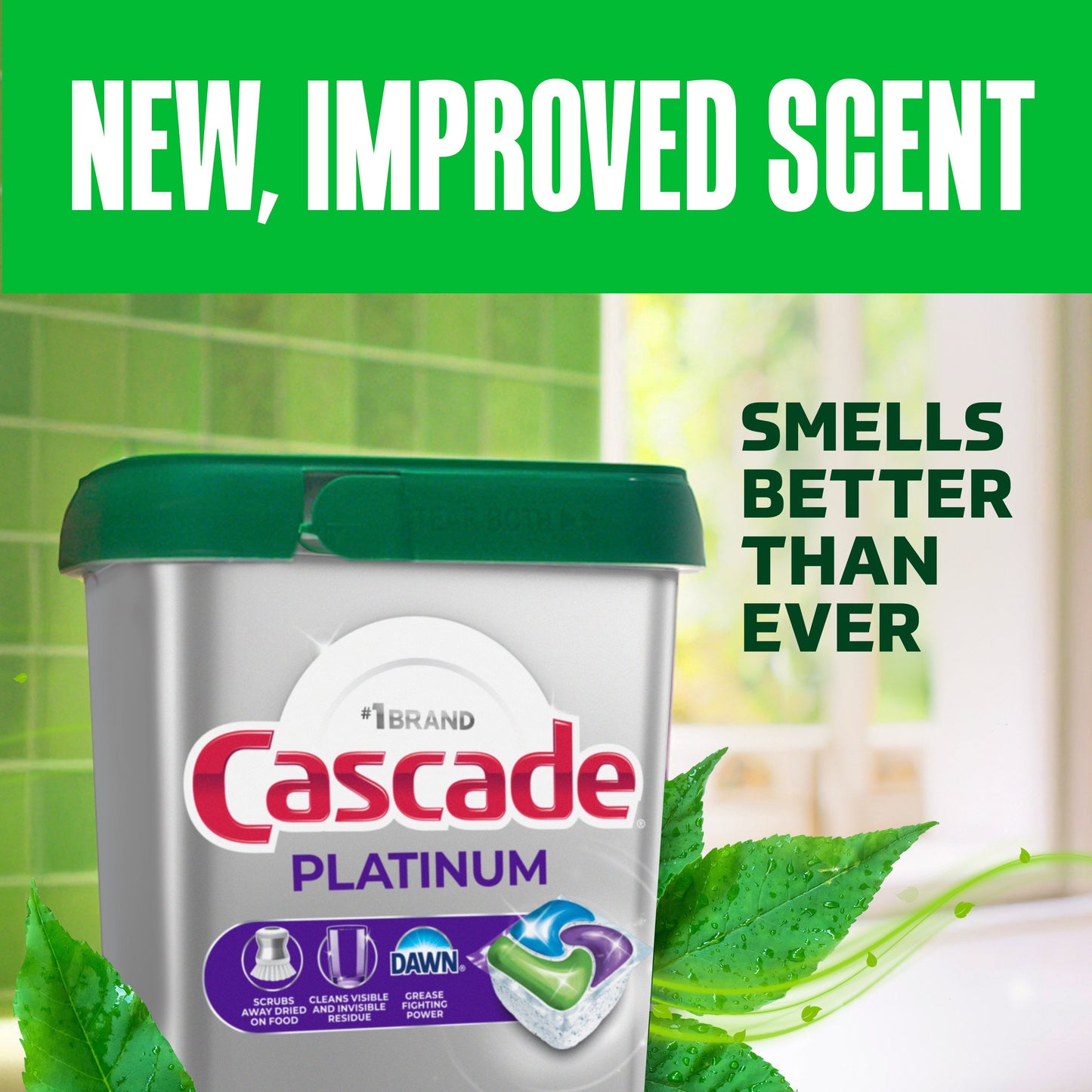 Cascade Platinum Dishwasher Pods, Fresh Scent