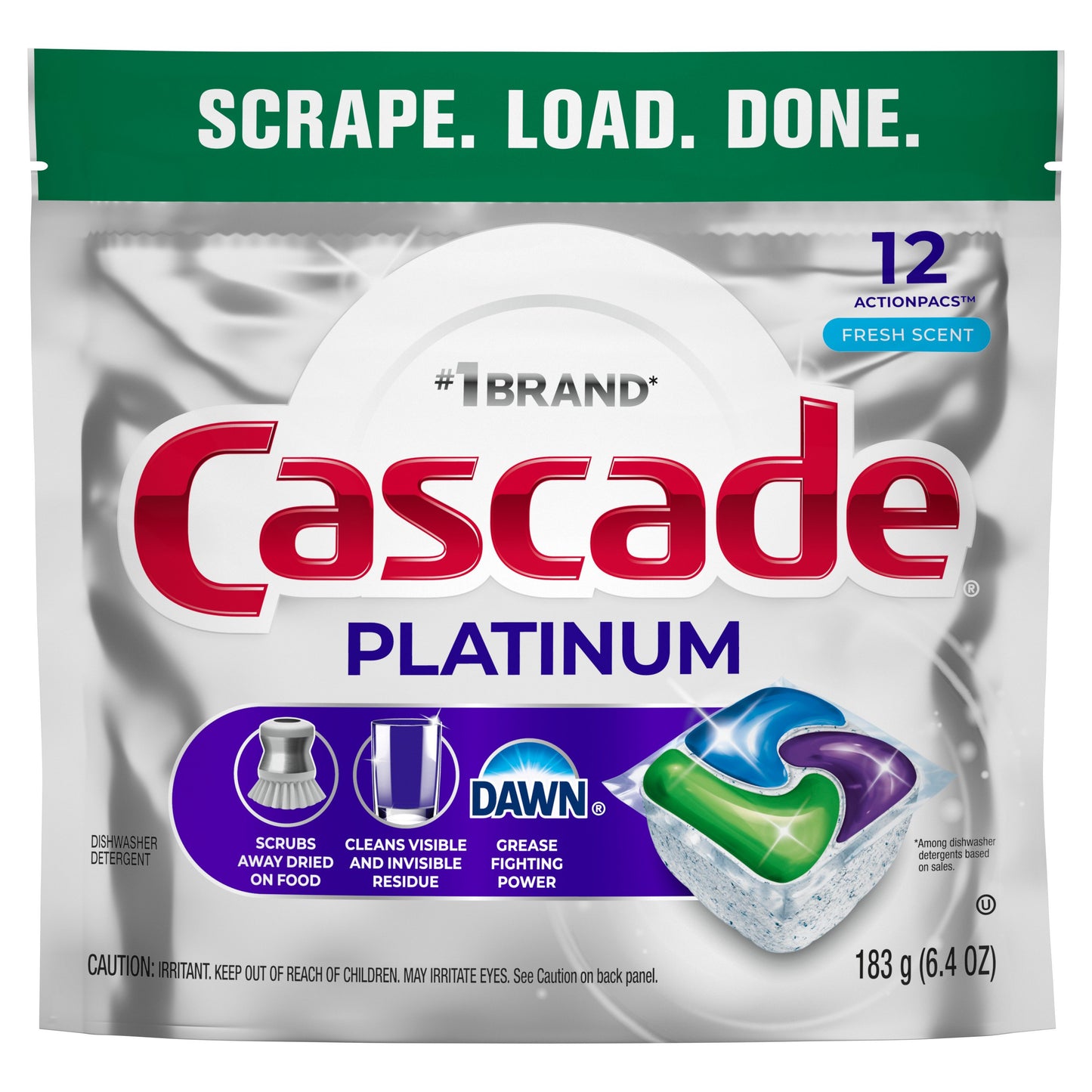Cascade Platinum Dishwasher Pods, Fresh Scent