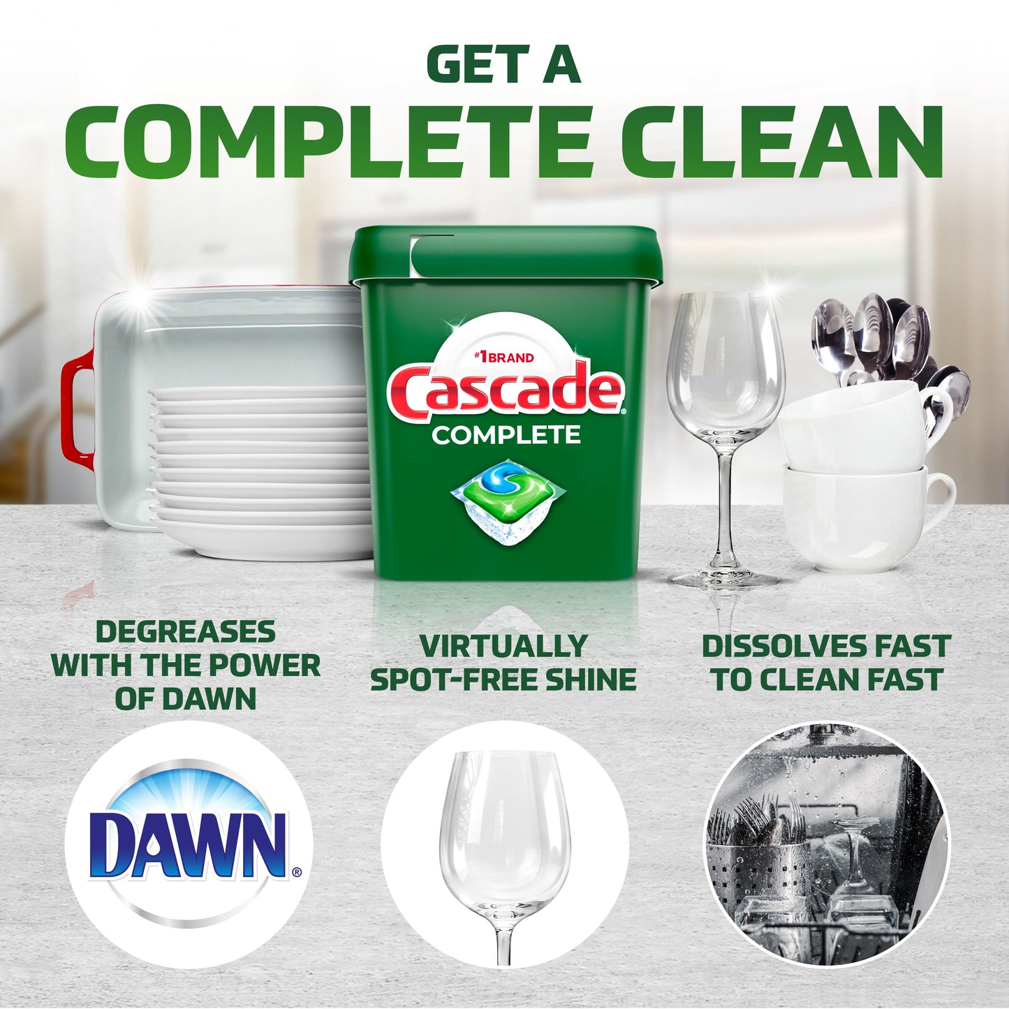 Cascade Complete Dishwasher Pods, Fresh Scent