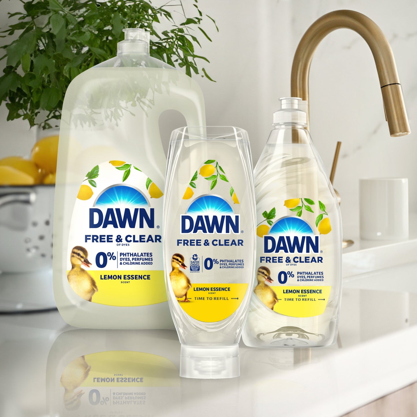 Dawn Free & Clear Lemon Essence Dish Soap