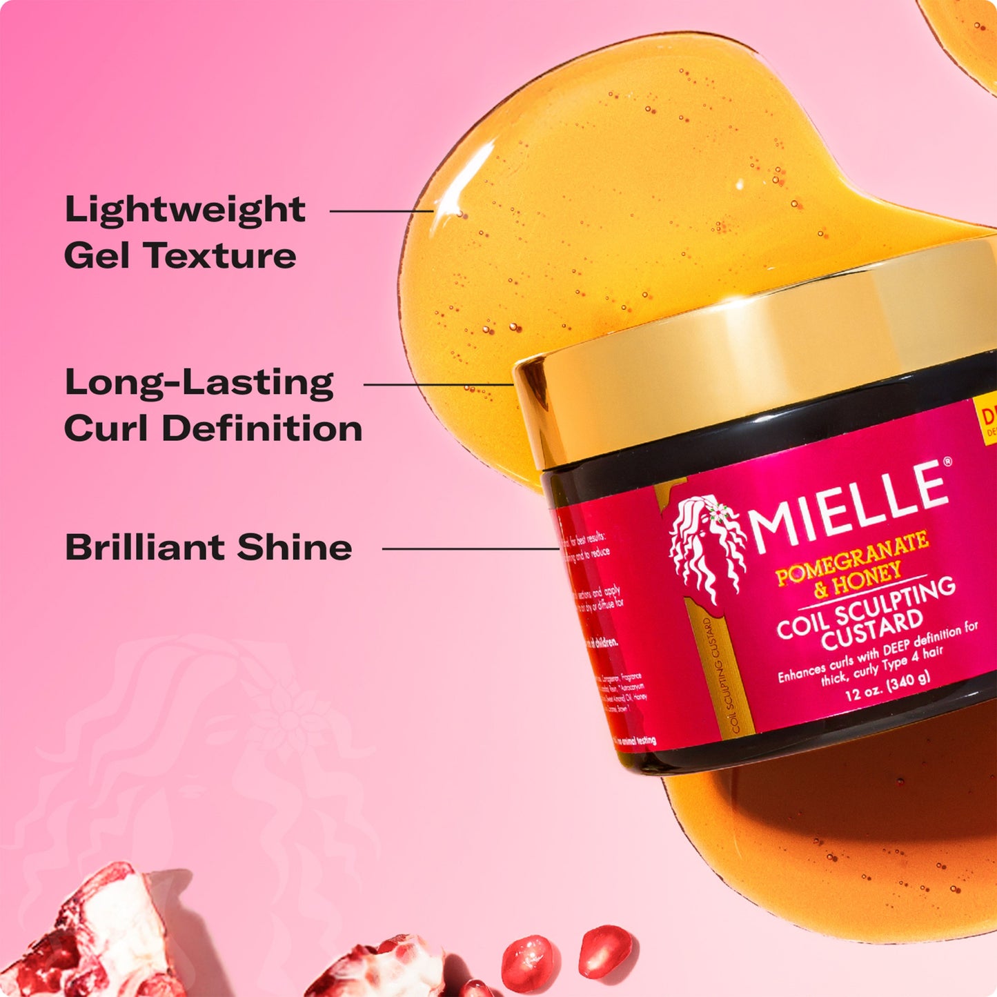 Mielle Pomegranate & Honey Coil Sculpting Custard - 12 fl. oz.