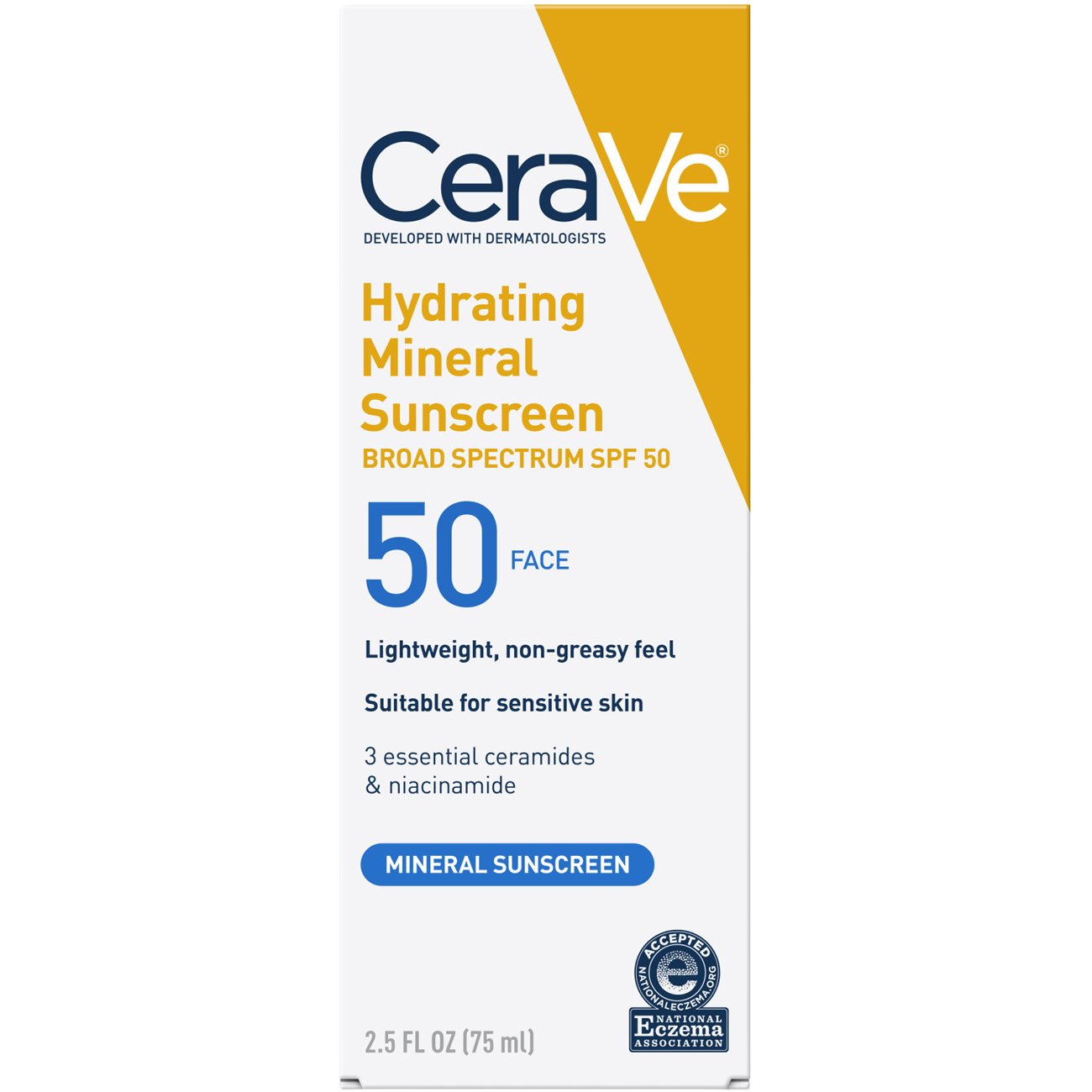 CeraVe Hydrating Mineral Sunscreen Face Lotion Broad Spectrum SPF 50