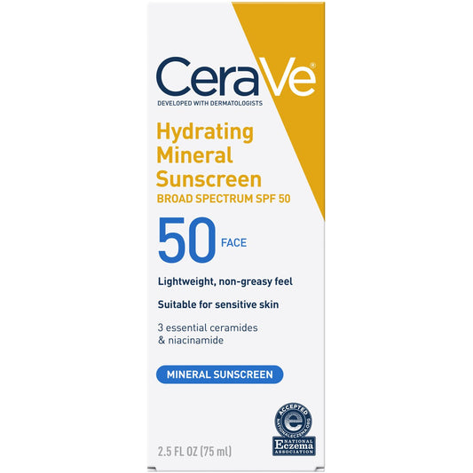 CeraVe Hydrating Mineral Sunscreen Face Lotion Broad Spectrum SPF 50