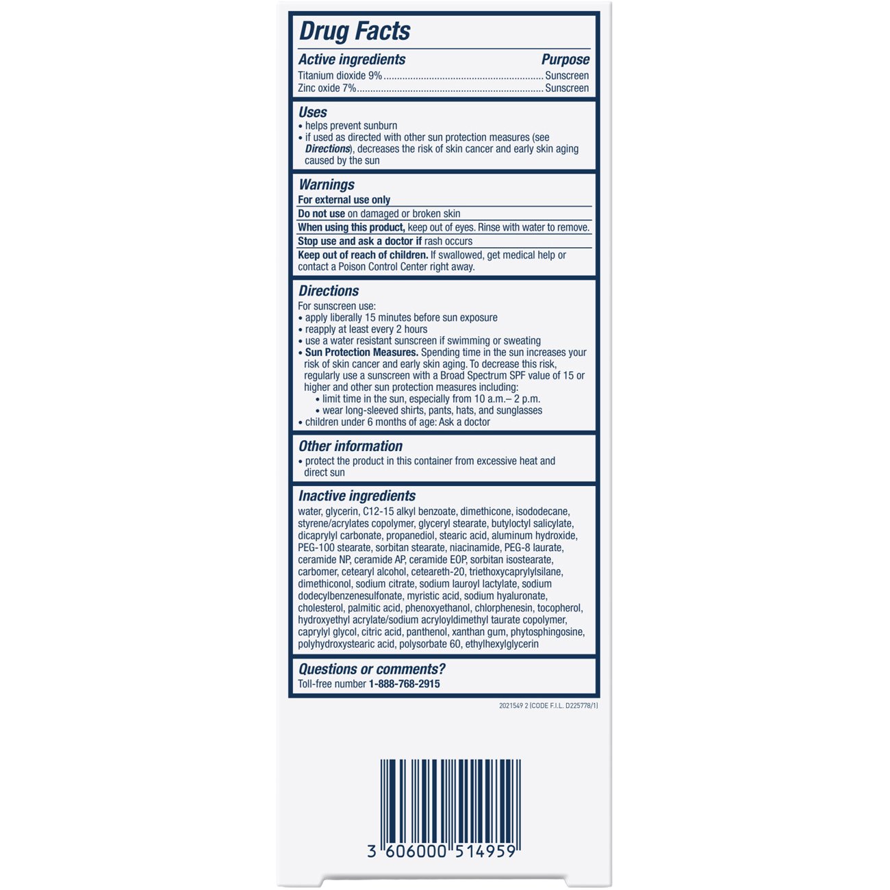 CeraVe Hydrating Mineral Sunscreen Face Lotion Broad Spectrum SPF 50
