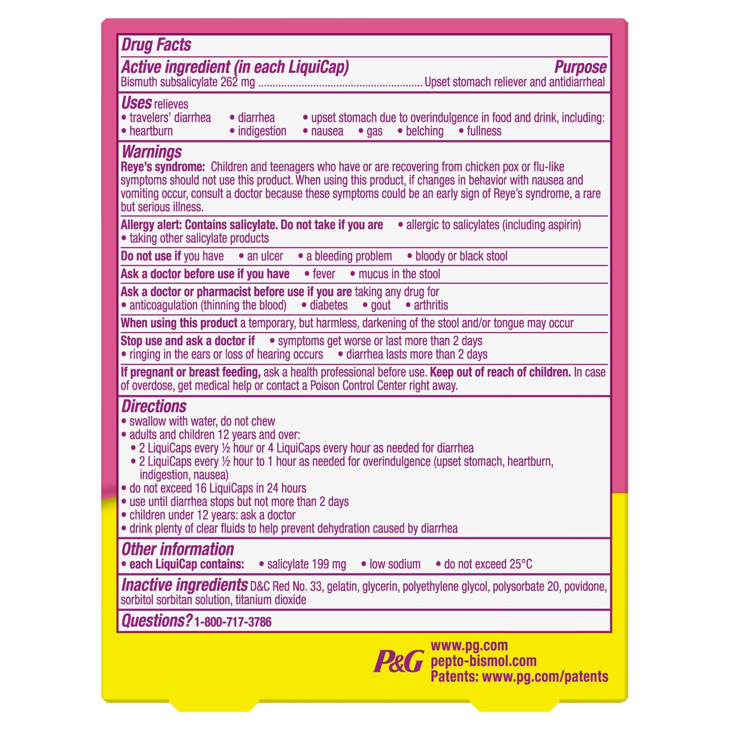 Pepto-Bismol Liquicaps, Multi-Symptom Relief of Gas, Nausea, Heartburn, Indigestion, Upset Stomach, & Diarrhea