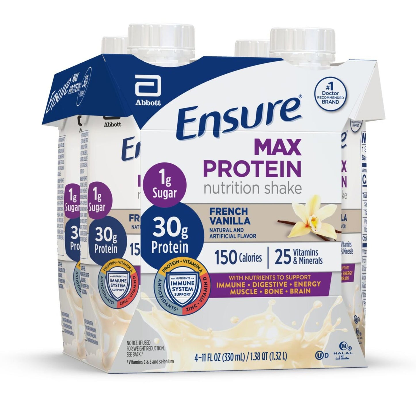 Ensure 30g Protein Nutrition Shakes 4 pk - French Vanilla