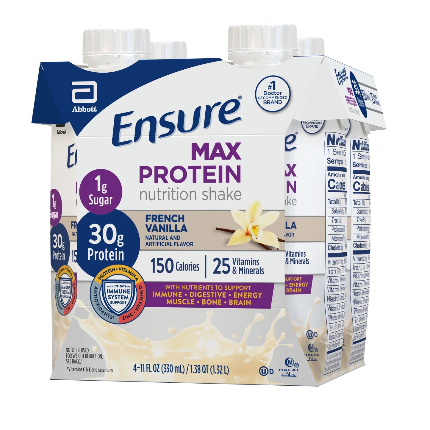 Ensure 30g Protein Nutrition Shakes 4 pk - French Vanilla