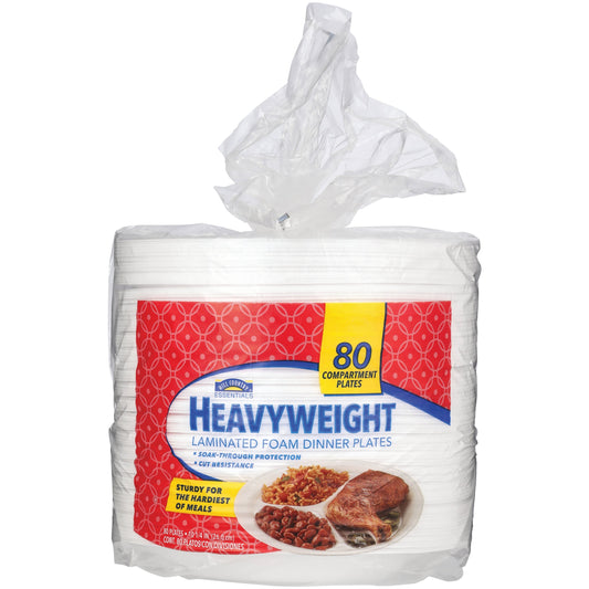 Hill Country Essentials Heavy Weight Laminated 10.2 in Compartment Foam Plates