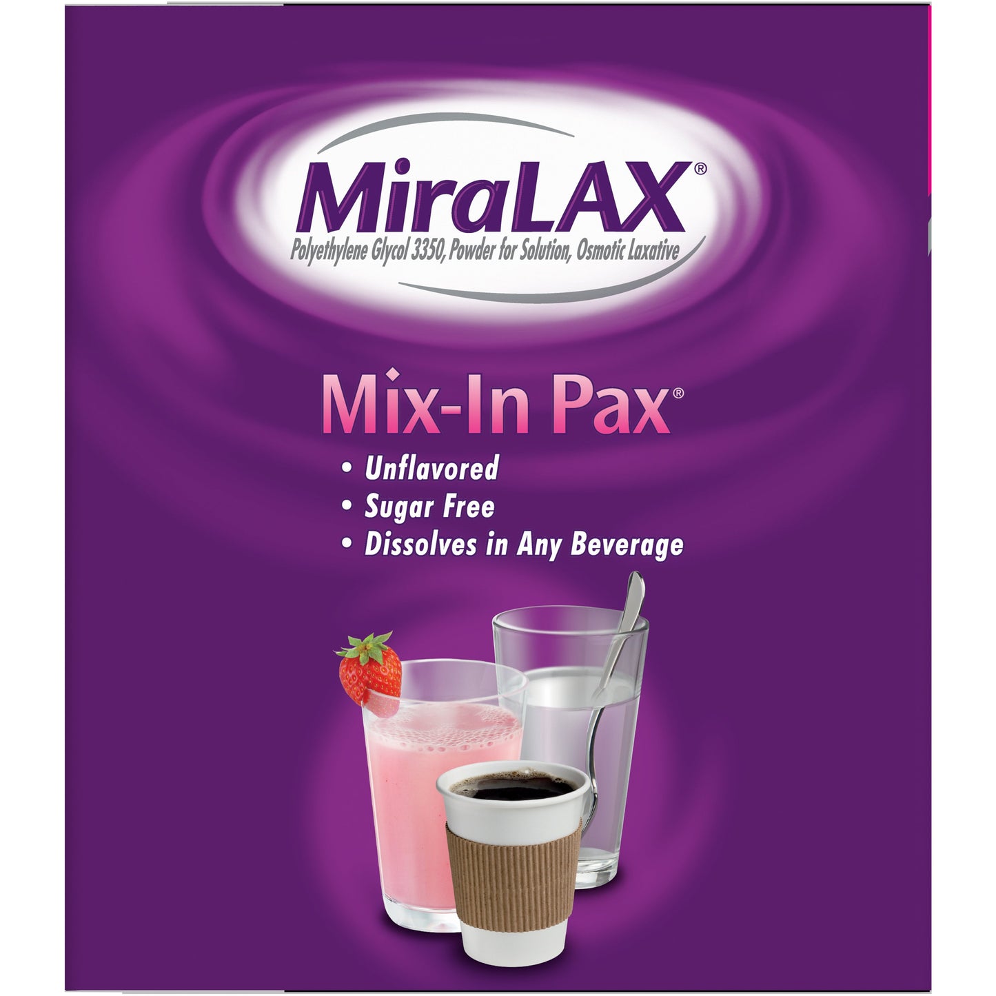 MiraLAX Mix-in Pax Unflavored Powder Packets