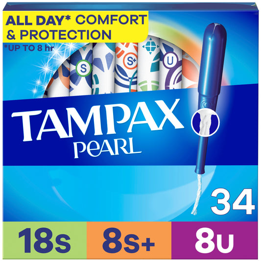 Tampax Pearl Tampons Trio Pack, Super/Super Plus/Ultra Unscented