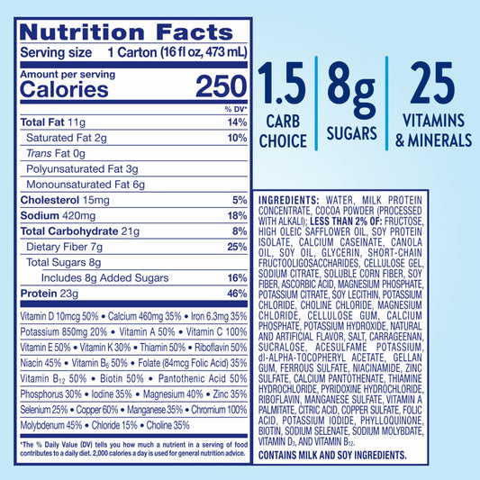 Glucerna Hunger Smart Meal Size Shakes, 23g Protein - Classic Chocolate