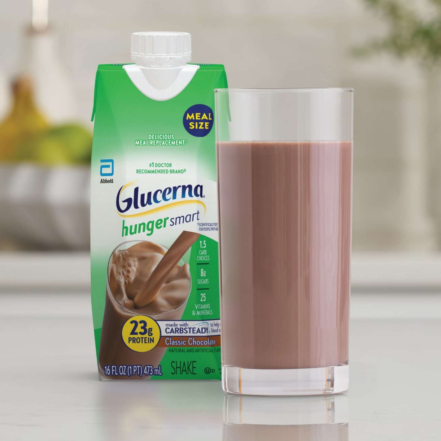 Glucerna Hunger Smart Meal Size Shakes, 23g Protein - Classic Chocolate