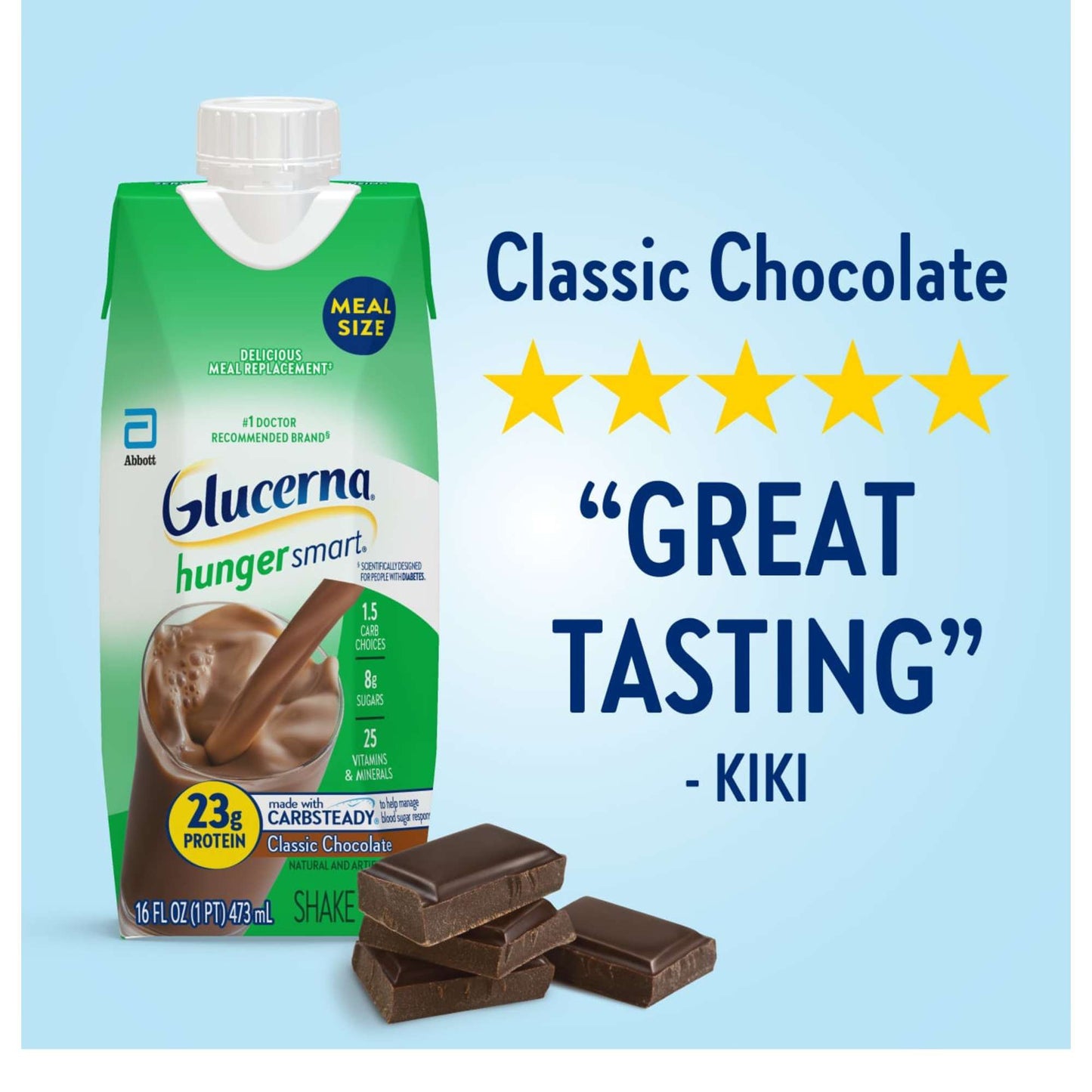 Glucerna Hunger Smart Meal Size Shakes, 23g Protein - Classic Chocolate