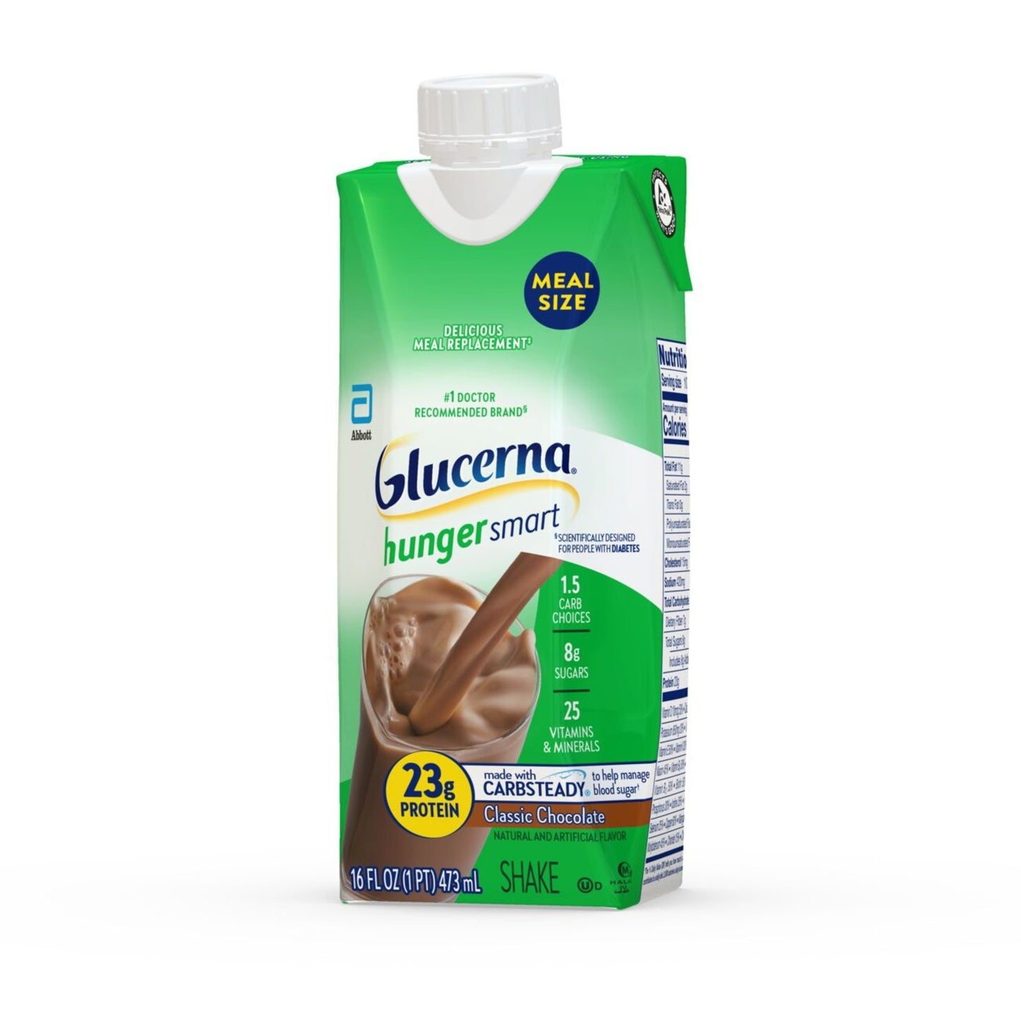 Glucerna Hunger Smart Meal Size Shakes, 23g Protein - Classic Chocolate