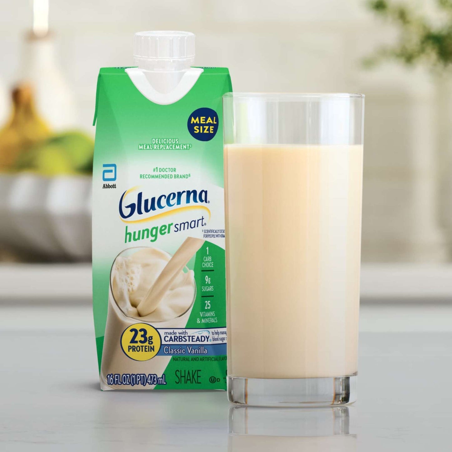 Glucerna Hunger Smart Meal Size Shakes, 23g Protein - Classic Vanilla