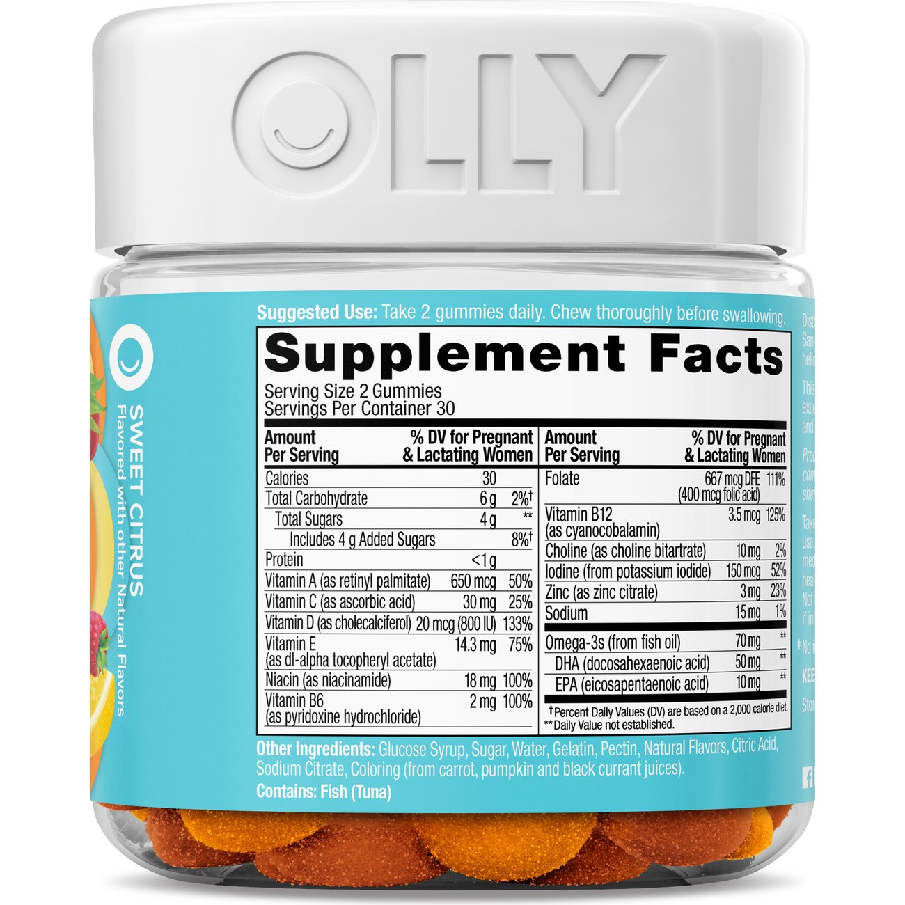 OLLY Prenatal Multivitamin Folic Acid Gummies - Citrus