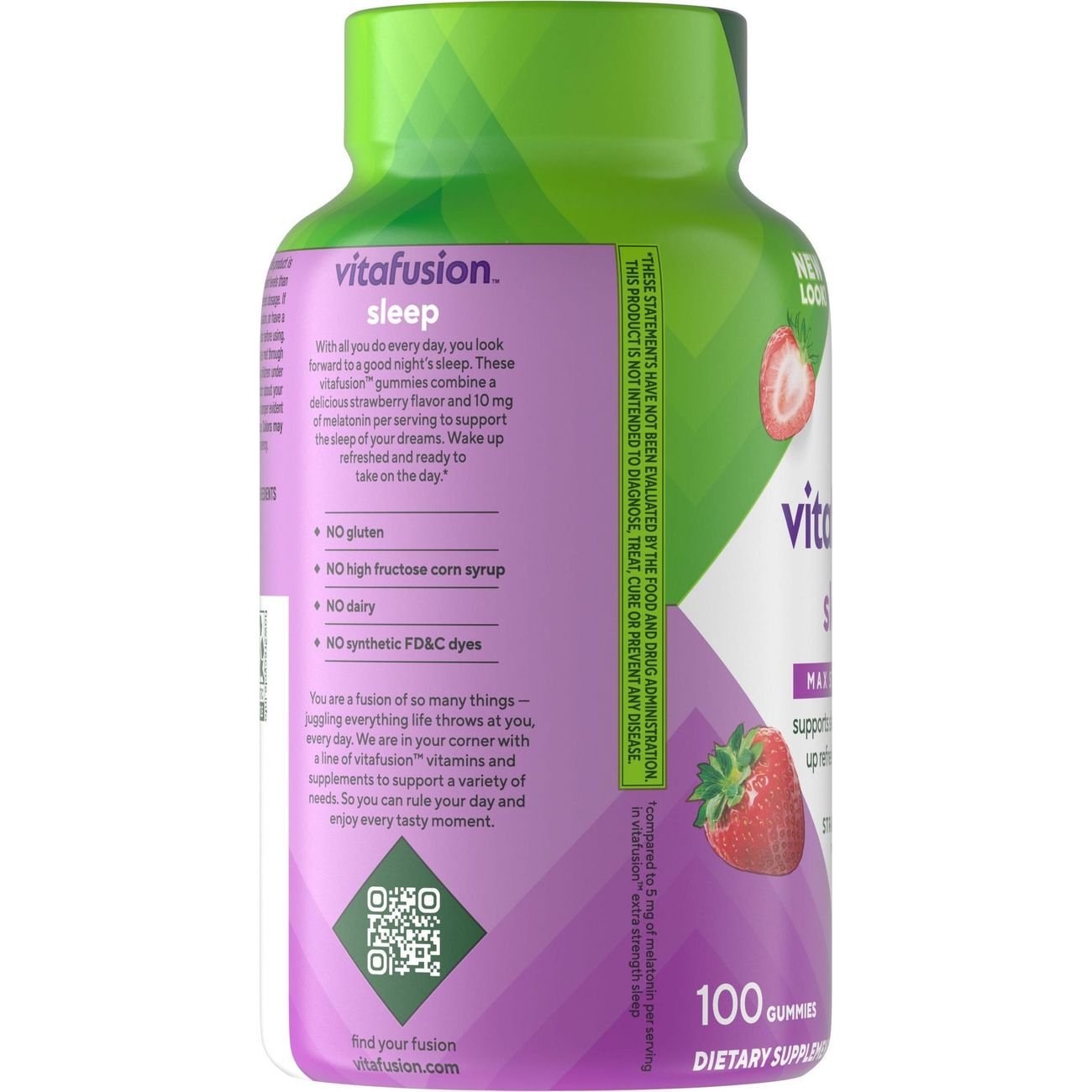 Vitafusion Max Strength Melatonin 10 mg Gummies - Strawberry