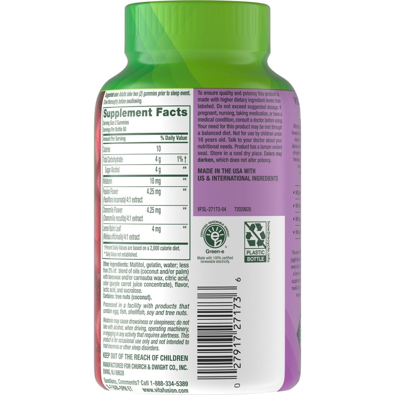 Vitafusion Max Strength Melatonin 10 mg Gummies - Strawberry
