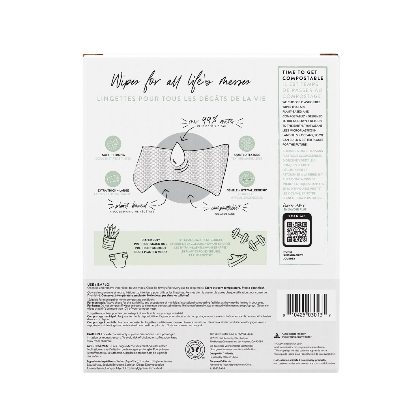 The Honest Company Clean Conscious Sensitive & Fragrance Free Baby Wipes 4 Pk