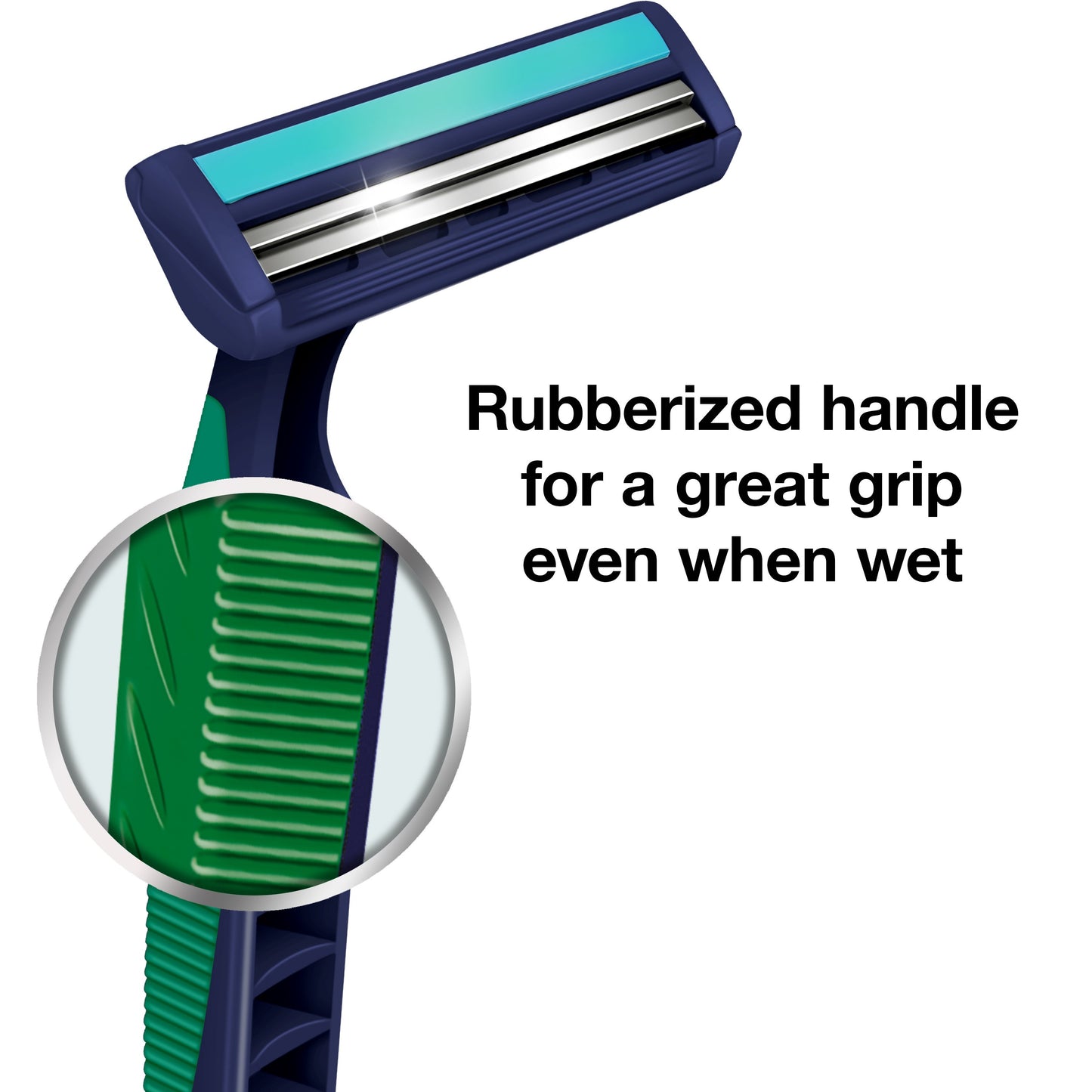 Hill Country Essentials Men's Twin Blade Pivot with Rubber Grip Disposable Handle