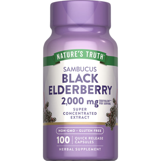 Nature's Truth Sambucus Black Elderberry 2,000 mg Capsules
