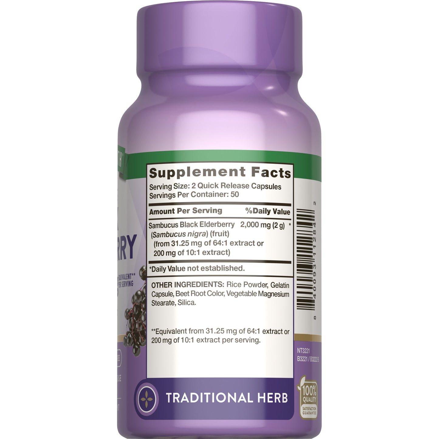 Nature's Truth Sambucus Black Elderberry 2,000 mg Capsules