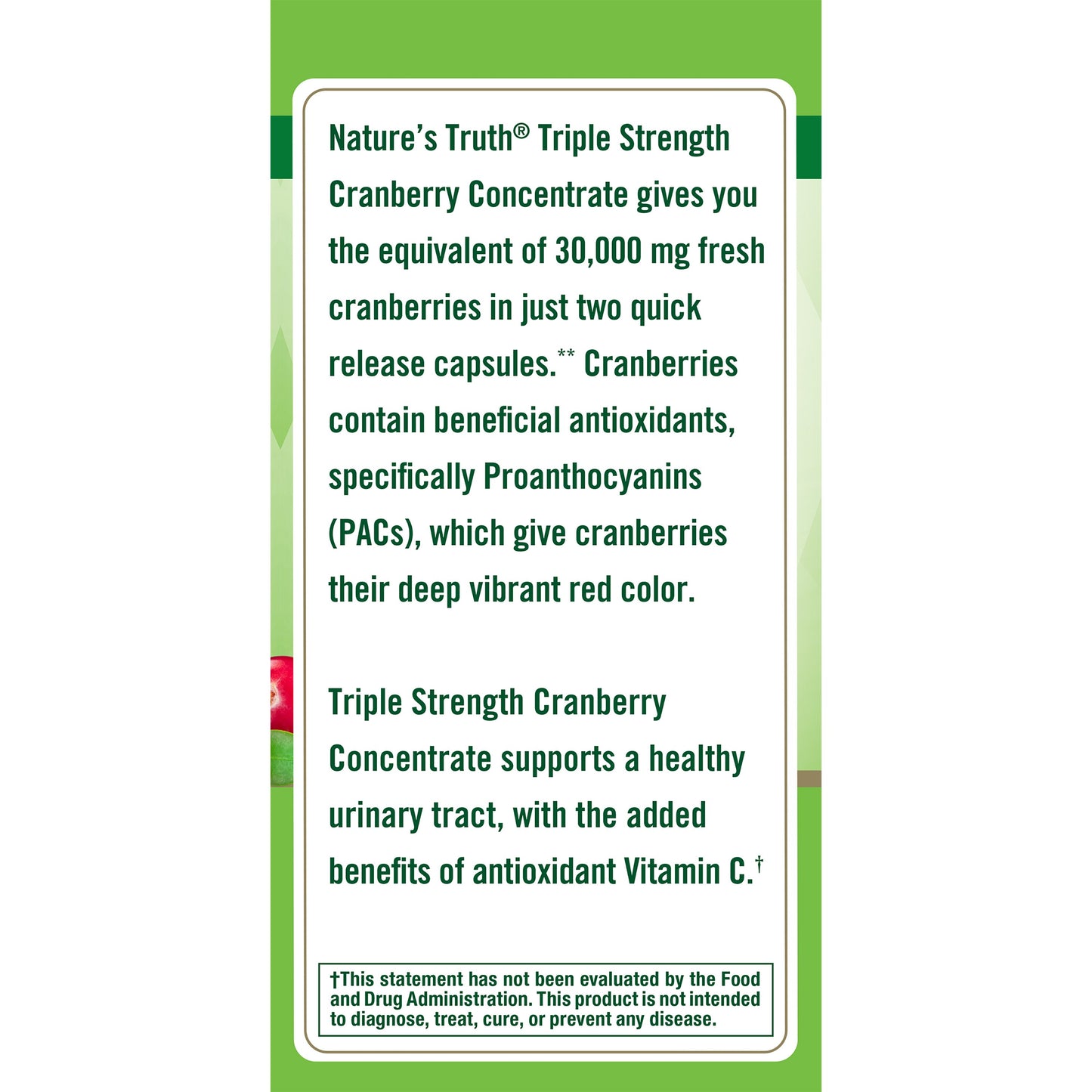 Nature's Truth Triple Strength Cranberry Concentrate Capsules