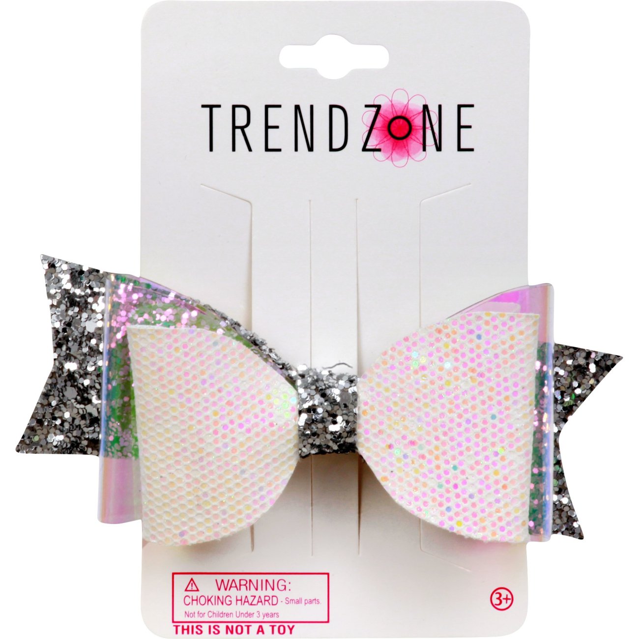Trend Zone Layered Glitter Clear Bow Clip