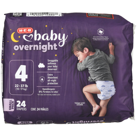 H-E-B Baby Small Pack Overnight Diapers – Size 4