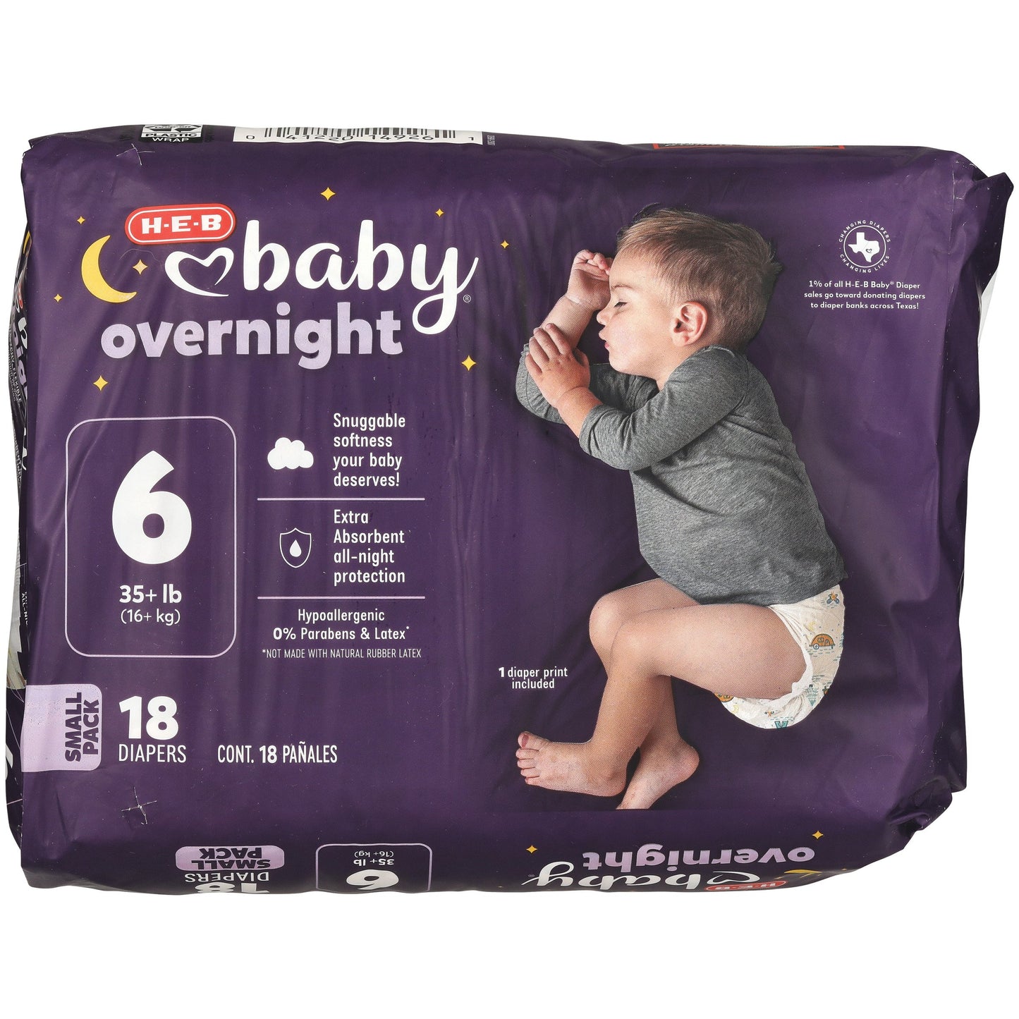 H-E-B Baby Small Pack Overnight Diapers – Size 6