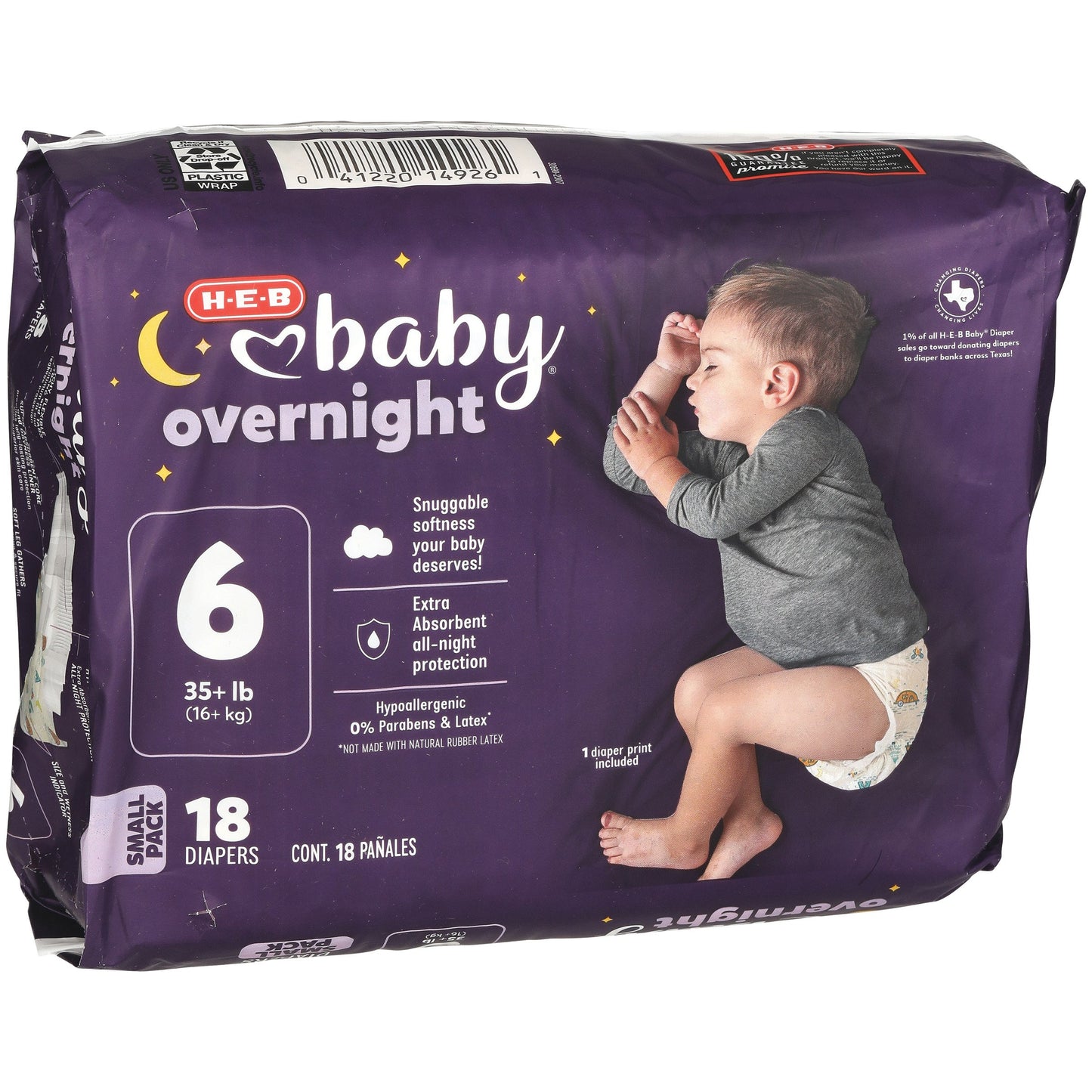 H-E-B Baby Small Pack Overnight Diapers – Size 6