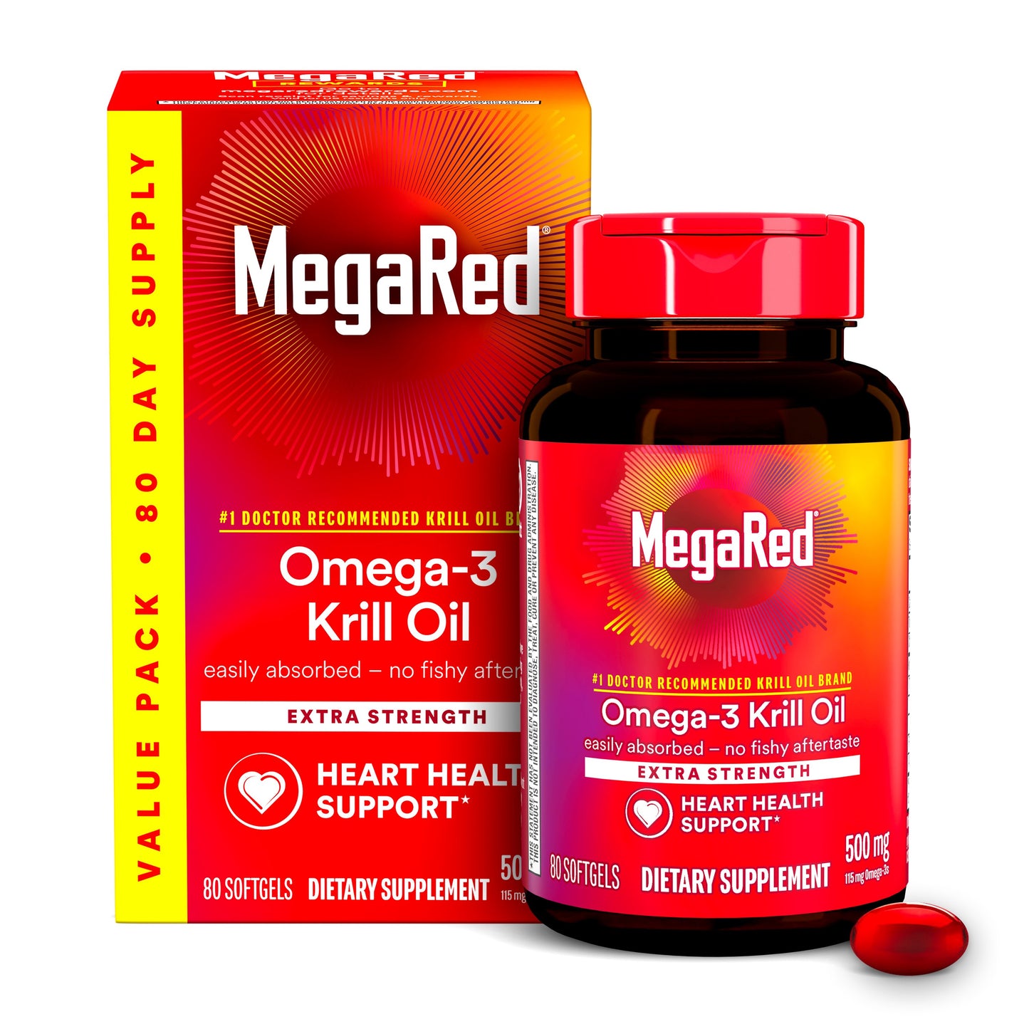MegaRed 500mg Extra Strength Omega-3 Krill Oil