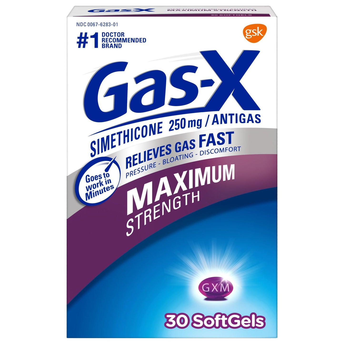 Gas-x Maximum Strength Gas Relief Softgels with Simethicone 250 mg