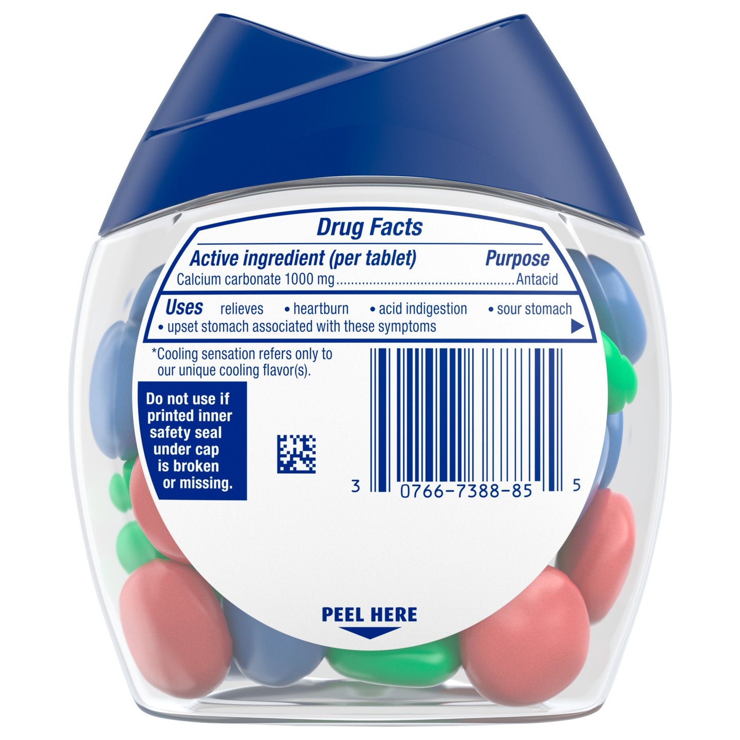 Tums Chewy Bites Cooling Sensation Antacid Chews for Ultra Strength Heartburn Relief, Fruit Fusion