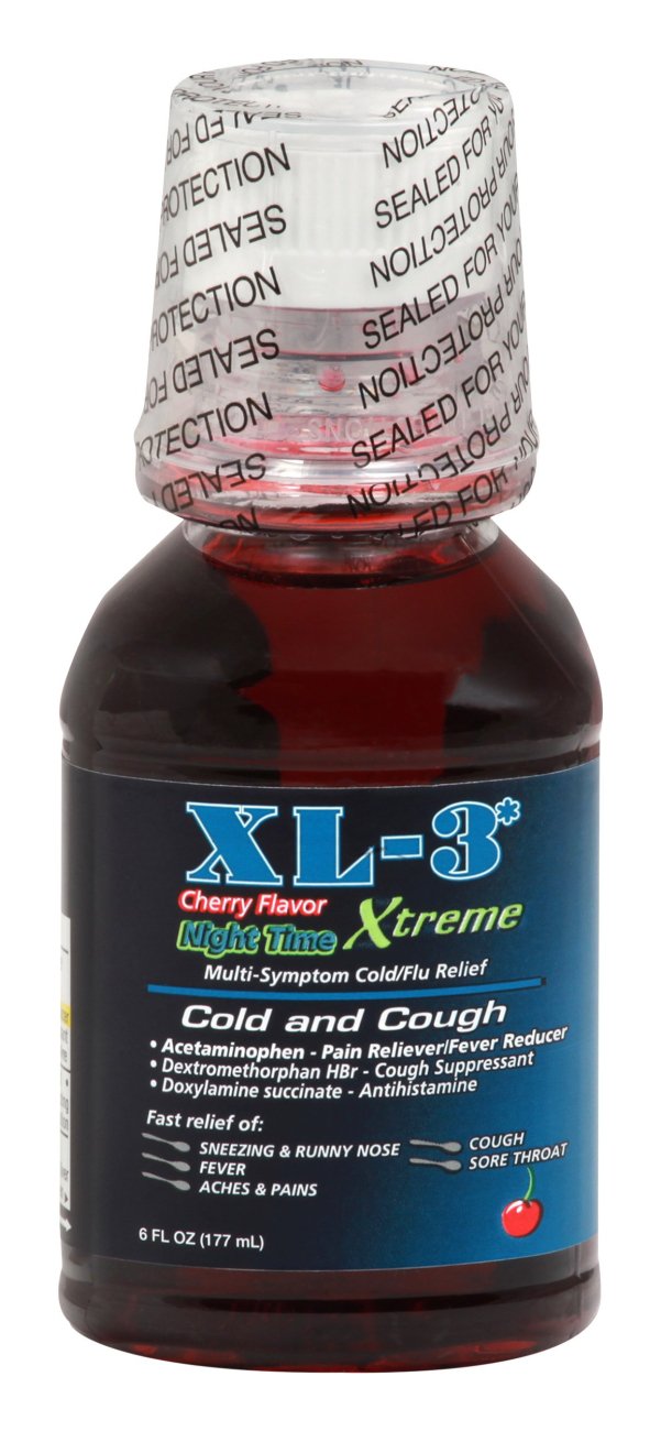 XL-3 Night Time Xtreme Cold and Cough Liquid Cherry Flavor