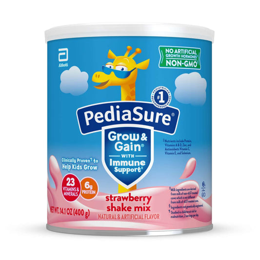 PediaSure Grow & Gain with Immune Support 6g Protein Shake Mix for Kids - Strawberry
