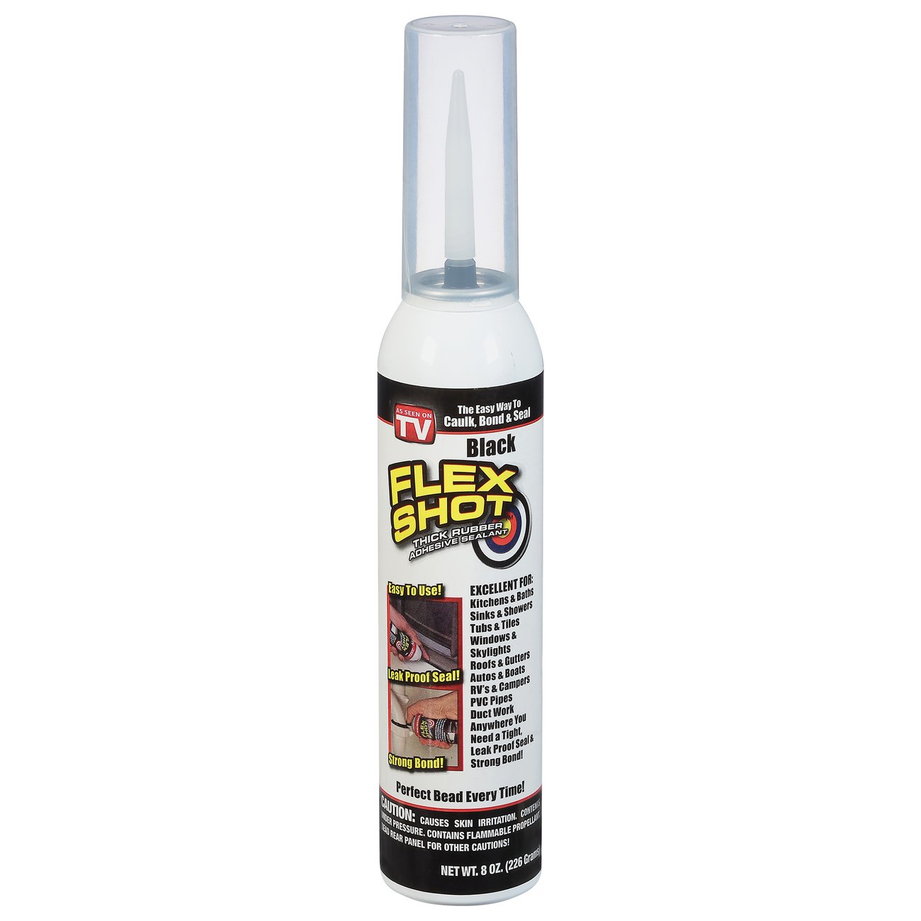 Flex Shot Thick Rubber Adhesive Sealant Caulk – Black