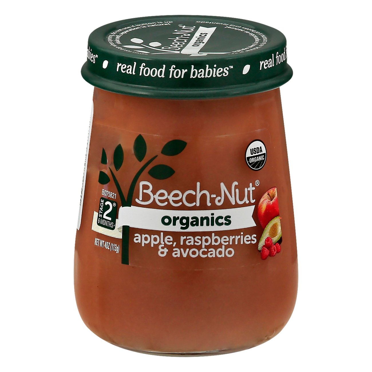 Beech-Nut Organics Stage 2 Baby Food - Apple Raspberries & Avocado