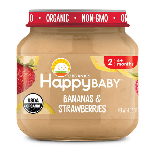 Happy Baby Organics Stage 2 Baby Food - Bananas & Strawberries
