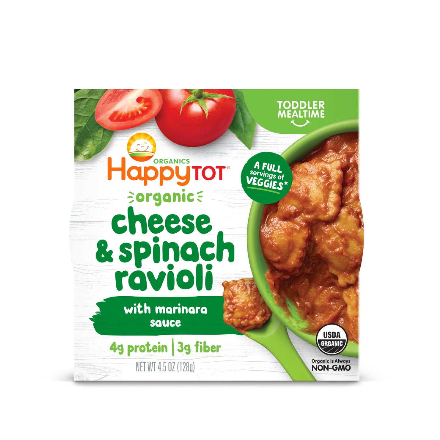 Happy Tot Organics Cheese & Spinach Ravioli Bowl