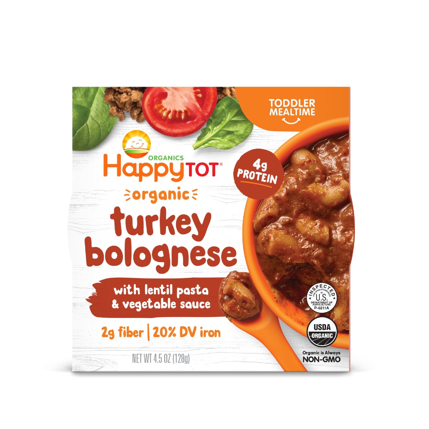 Happy Tot Organics Turkey Bolognese with Lentil Pasta Bowl