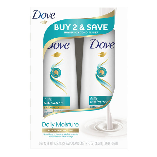 Dove Shampoo & Conditioner Daily Moisture, 2 Pk
