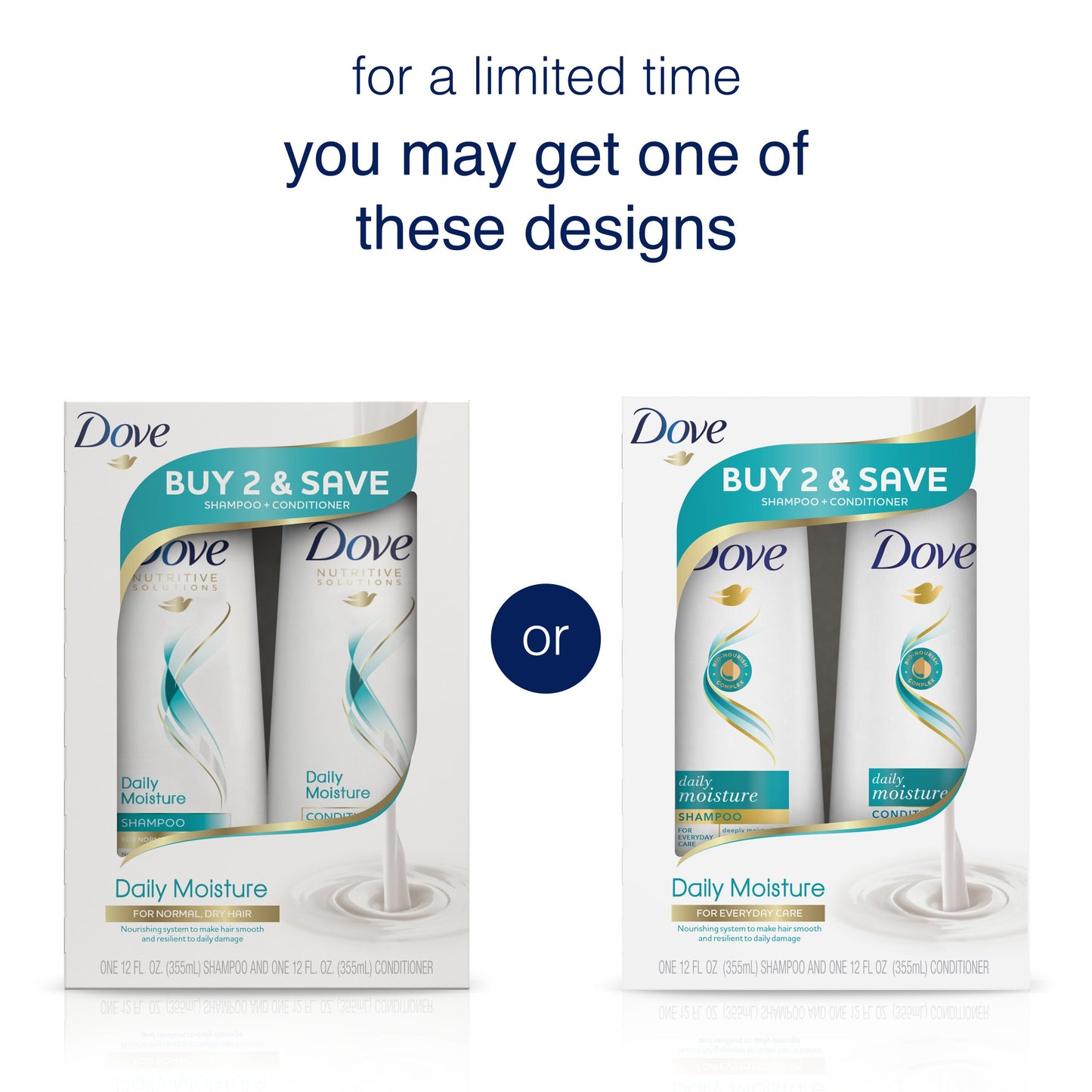 Dove Shampoo & Conditioner Daily Moisture, 2 Pk