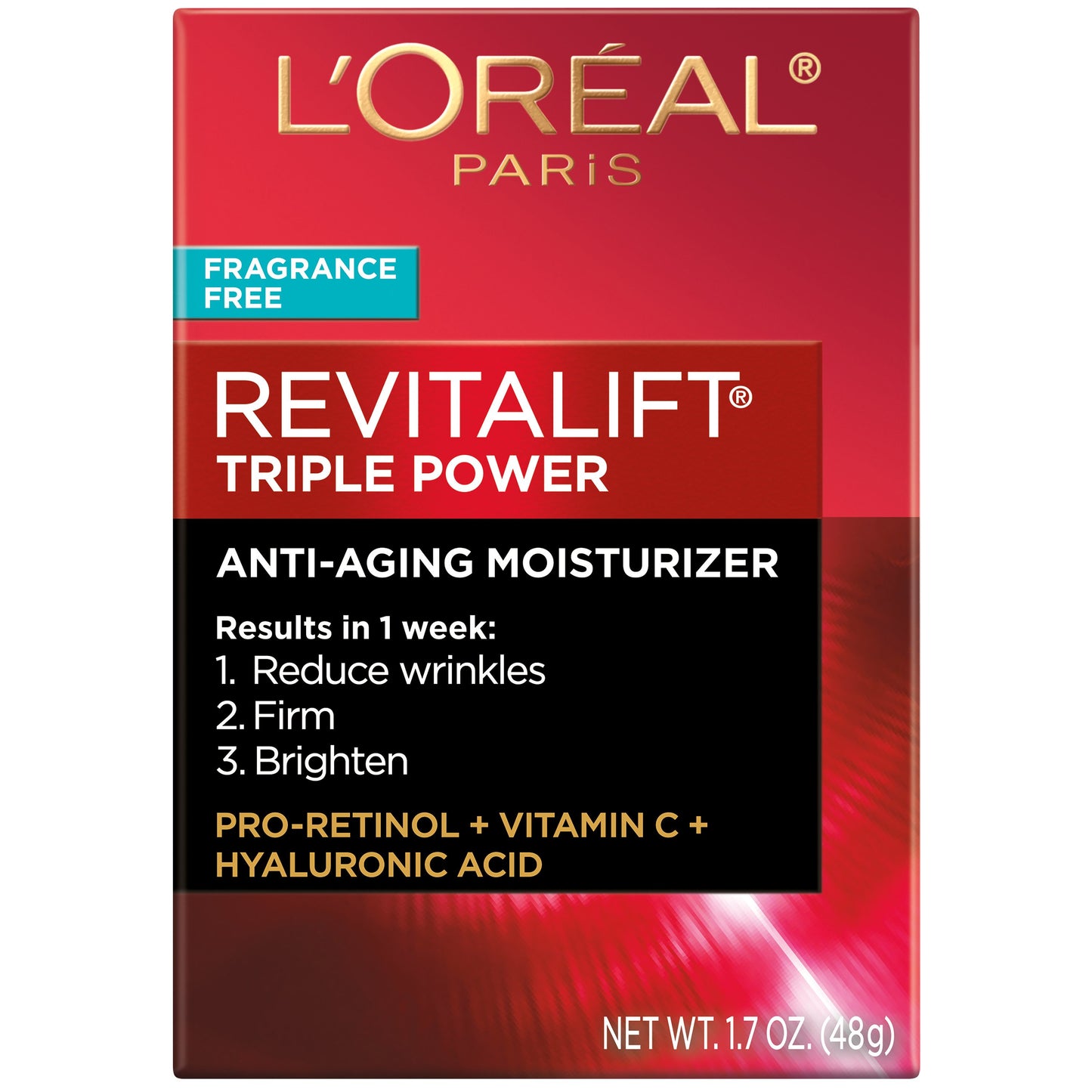 L'Oréal Paris Revitalift Triple Power Face Moisturizer, Fragrance Free