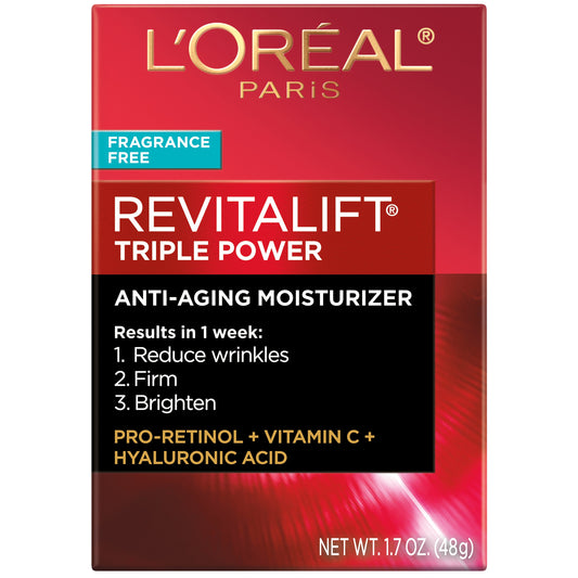 L'Oréal Paris Revitalift Triple Power Face Moisturizer, Fragrance Free