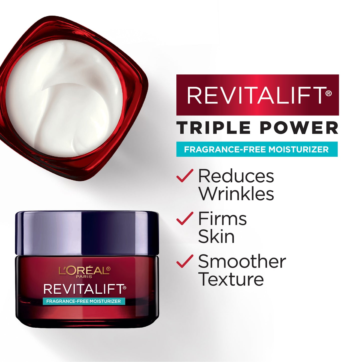 L'Oréal Paris Revitalift Triple Power Face Moisturizer, Fragrance Free