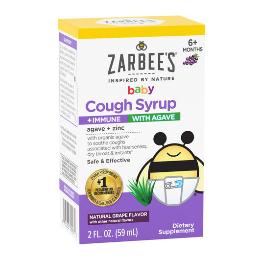 Zarbee's Baby Cough Syrup + Immune with Agave + Zinc - Grape
